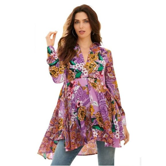 Cottagecore Crinkle Gauze Pintuck Blouse Top Size 12 Fits M Tunic Boho Fairy NEW - Picture 5 of 12